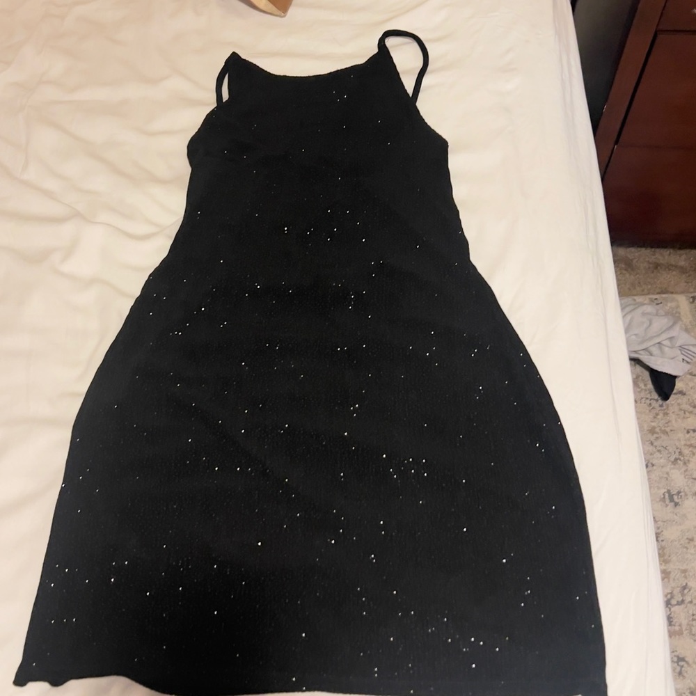 Sparkle glitter dress with adjustable tie up back straps